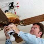Electrician Removes Ceiling Fan